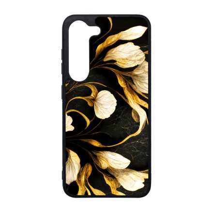 Fekete-arany kála szatén hatású Art Samsung Galaxy S23 Plus tok