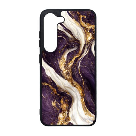 Szépséges lila-fehér és arany márvány mintás  Samsung Galaxy S23 Plus tok