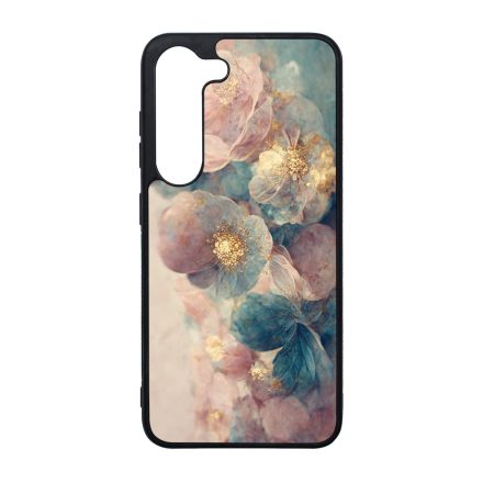 Pasztel rózsaszín és kék virágos Art Samsung Galaxy S23 Plus tok