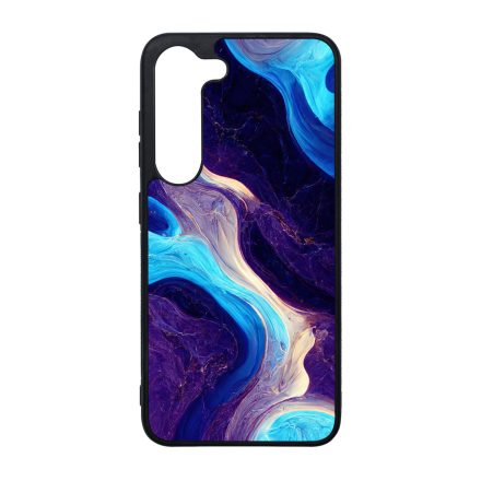 A kék és lila árnyalatai márvány mintás Samsung Galaxy S23 Plus tok