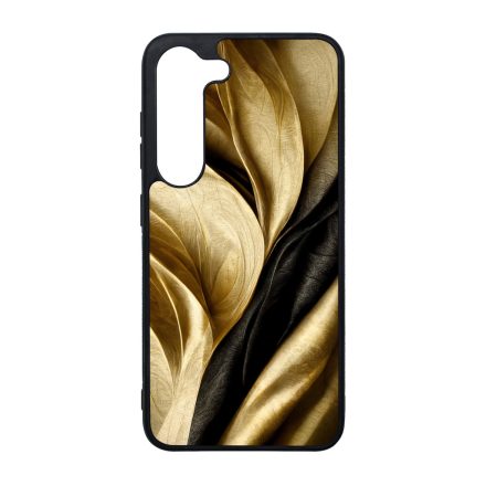 Fekete-arany mintás szatén hatású Art Samsung Galaxy S23 Plus tok