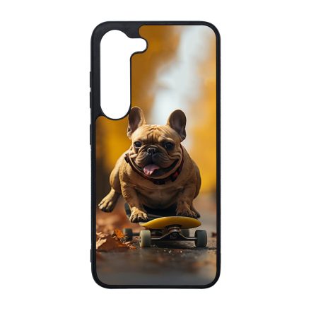 Francia bulldog gördeszkán Samsung Galaxy S23 Plus tok