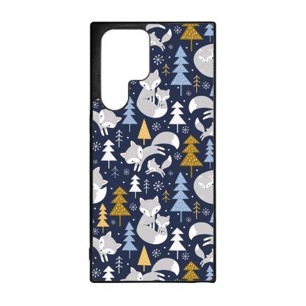 Tündéri Karácsonyi róka mintás Samsung Galaxy S23 Ultra tok