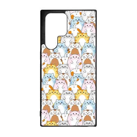Tündéri Kawaii cica mintás Samsung Galaxy S23 Ultra tok
