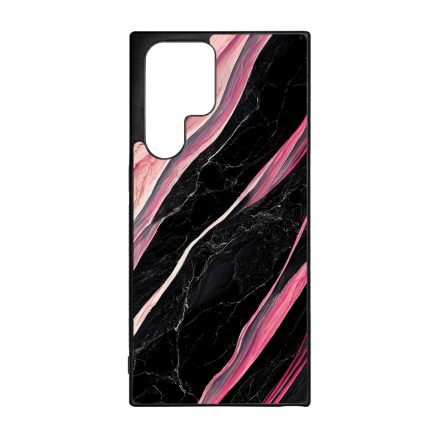 Luxury fekete-pink márvány mintás Samsung Galaxy S23 Ultra tok