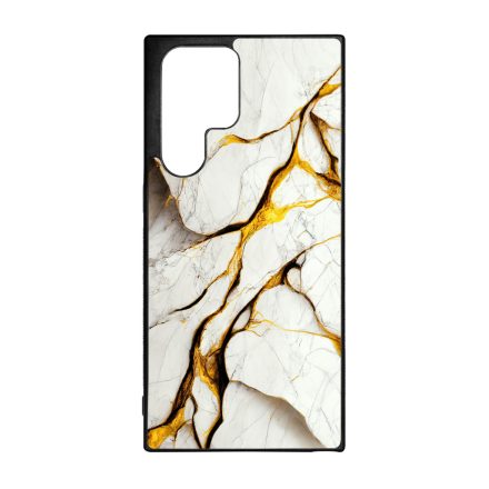 Luxury fehér és arany márvány mintás Samsung Galaxy S23 Ultra tok