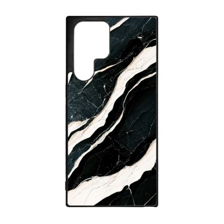 Trendi fekete-fehér márvány mintás Samsung Galaxy S23 Ultra tok