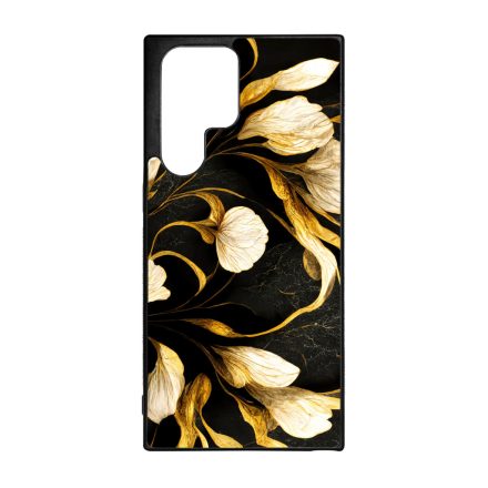 Fekete-arany kála szatén hatású Art Samsung Galaxy S23 Ultra tok