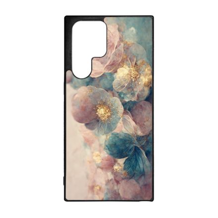 Pasztel rózsaszín és kék virágos Art Samsung Galaxy S23 Ultra tok