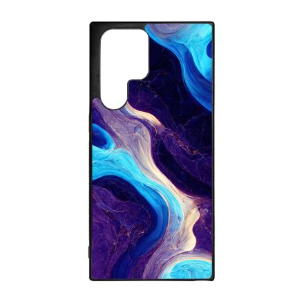 A kék és lila árnyalatai márvány mintás Samsung Galaxy S23 Ultra tok
