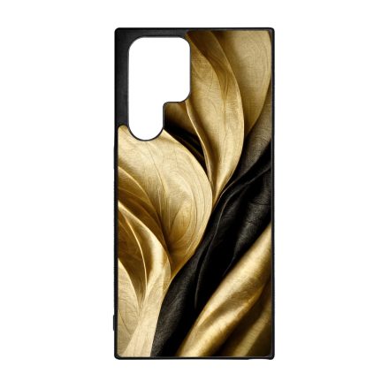 Fekete-arany mintás szatén hatású Art Samsung Galaxy S23 Ultra tok