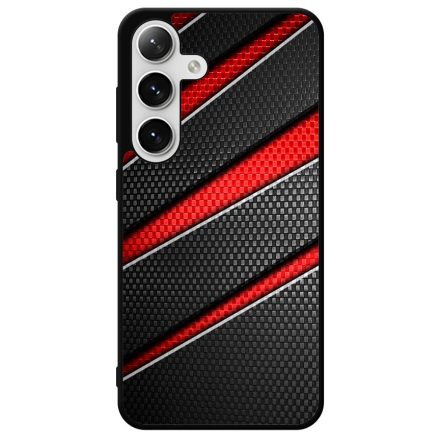 Piros fekete csíkos karbon mintás Samsung Galaxy S24 Plus tok