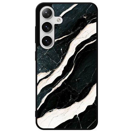 Trendi fekete-fehér márvány mintás Samsung Galaxy S24 Plus tok