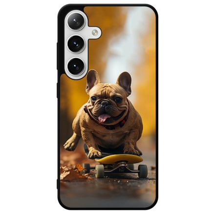 Francia bulldog gördeszkán Samsung Galaxy S24 Plus tok