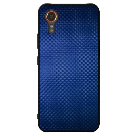 Gyönyörű kék karbon fiber mintás Samsung Galaxy Xcover 7 tok