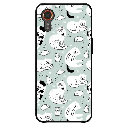 Tündéri macska-egér mintás Samsung Galaxy Xcover 7 tok