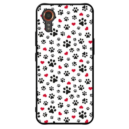 Szívecskés kutya mancs mintás Samsung Galaxy Xcover 7 tok