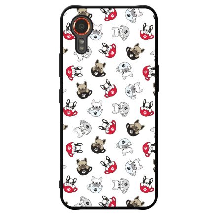 Cuki kávé és kutya mintás Samsung Galaxy Xcover 7 tok