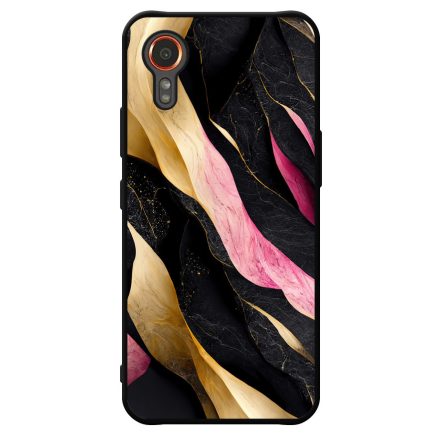 Szépséges fekete-pink és arany márvány mintás Samsung Galaxy Xcover 7 tok