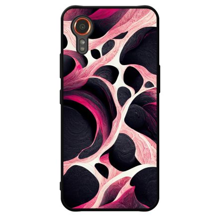 Gyönyörű fekete-fehér és pink márvány mintás Samsung Galaxy Xcover 7 tok