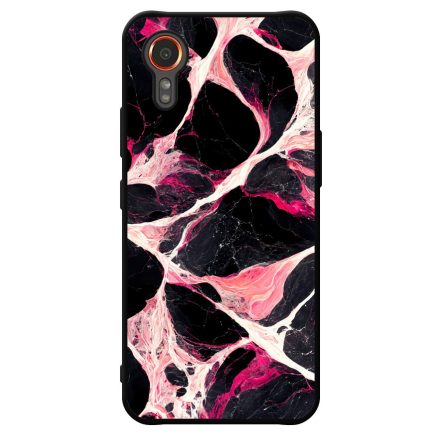 Különleges fekete-fehér és pink márvány mintás Samsung Galaxy Xcover 7 tok