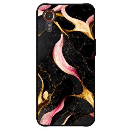 Különleges fekete-pink és arany márvány mintás Samsung Galaxy Xcover 7 tok