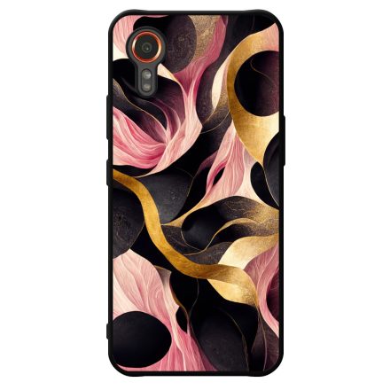 Aranyló fekete-pink márvány mintás Samsung Galaxy Xcover 7 tok