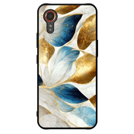 Csodaszép fehér-arany leveles márvány mintás Samsung Galaxy Xcover 7 tok