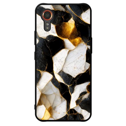 Luxury fekete-fehér és arany márvány mintás Samsung Galaxy Xcover 7 tok