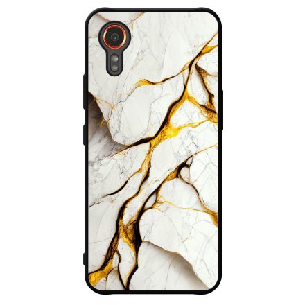 Luxury fehér és arany márvány mintás Samsung Galaxy Xcover 7 tok