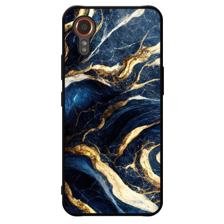 Gyönyörű kék és arany márvány mintás Samsung Galaxy Xcover 7 tok