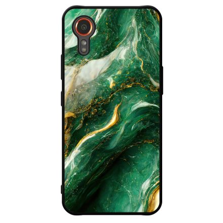 Smaragd zöld és arany márvány mintás  Samsung Galaxy Xcover 7 tok