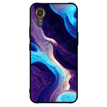 A kék és lila árnyalatai márvány mintás Samsung Galaxy Xcover 7 tok