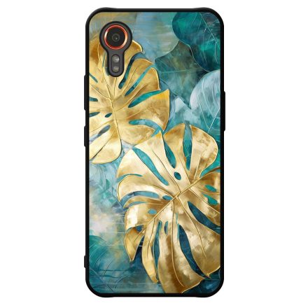Gyönyörű kék aranyló levelek Art Samsung Galaxy Xcover 7 tok