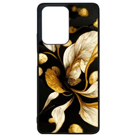 Szépséges fekete-arany virág szatén Art Xiaomi 11T/11T Pro tok