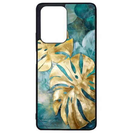 Gyönyörű kék aranyló levelek Art Xiaomi 11T/11T Pro tok