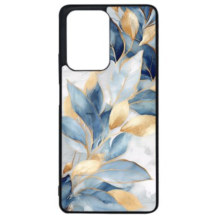 Gyönyörű kék és arany leveles Art Xiaomi 11T/11T Pro tok