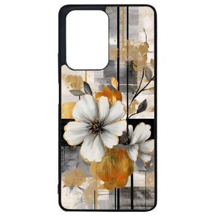 Különleges arany és fehér virágos absztrakt Art Xiaomi 11T/11T Pro tok