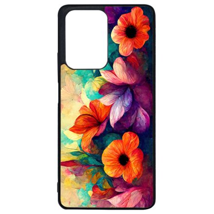 Festett hatású színes virágos Art Xiaomi 11T/11T Pro tok