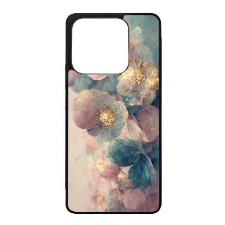 Pasztel rózsaszín és kék virágos Art Xiaomi szilikon tok