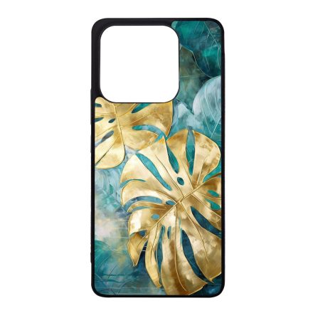 Gyönyörű kék aranyló levelek Art Xiaomi szilikon tok