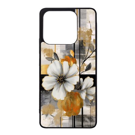 Különleges arany és fehér virágos absztrakt Art Xiaomi szilikon tok