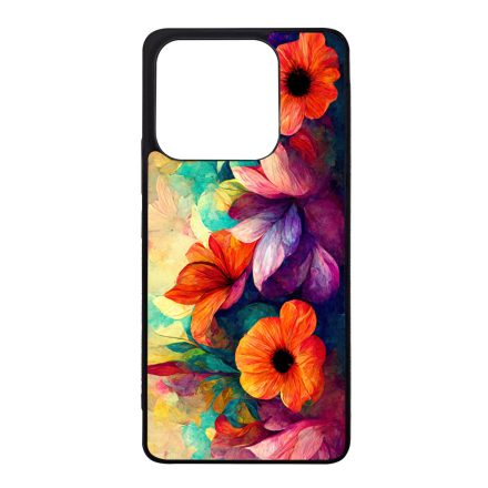 Festett hatású színes virágos Art Xiaomi szilikon tok