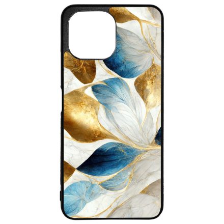 Csodaszép fehér-arany leveles márvány mintás Xiaomi Mi 11 Lite tok