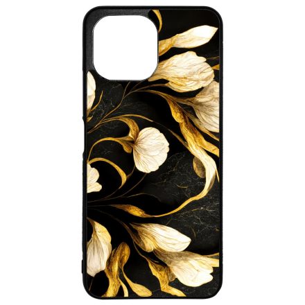 Fekete-arany kála szatén hatású Art Xiaomi Mi 11 Lite tok
