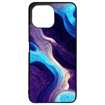 A kék és lila árnyalatai márvány mintás Xiaomi Mi 11 Lite tok