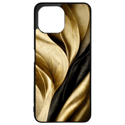 Fekete-arany mintás szatén hatású Art Xiaomi Mi 11 Lite tok