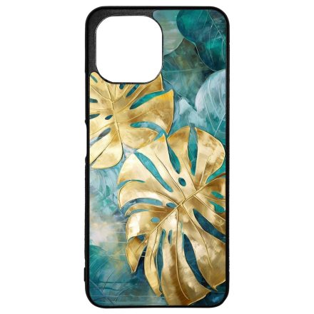 Gyönyörű kék aranyló levelek Art Xiaomi Mi 11 Lite tok