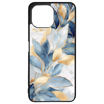 Gyönyörű kék és arany leveles Art Xiaomi Mi 11 Lite tok