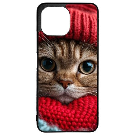 Cuki vörös cica piros sapkában Xiaomi Mi 11 Lite tok